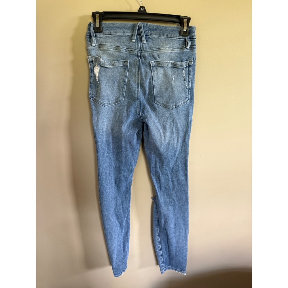 Good American Jeans Size 0/25 Distressed High Rise Denim Ripped - Picture 3 of 3